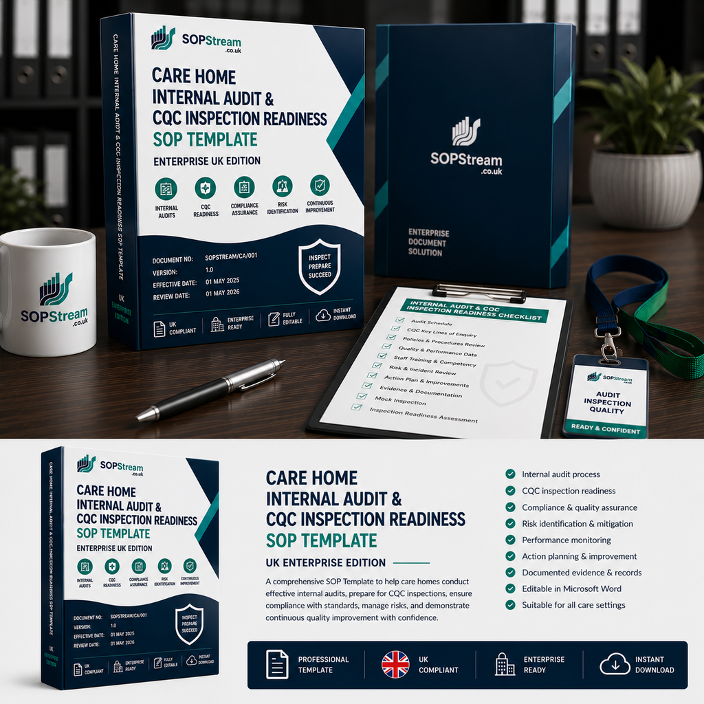 Care Home Internal Audit & CQC Inspection Readiness SOP template — editable Microsoft Word document