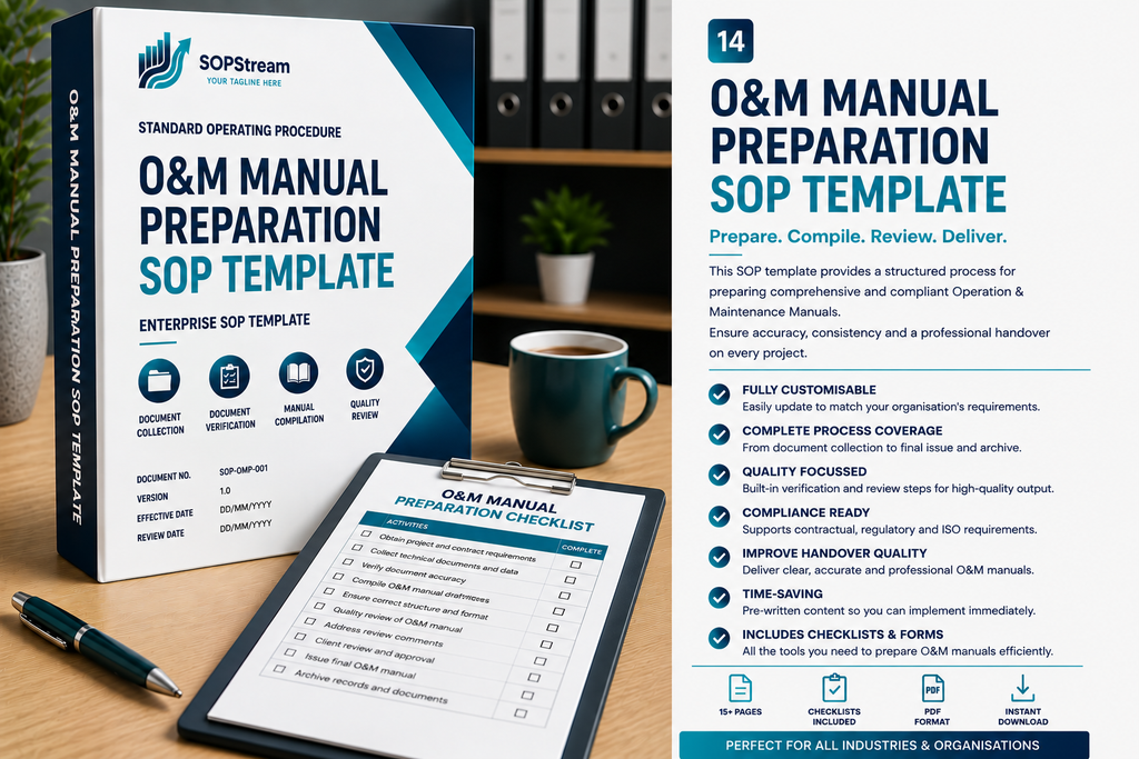 O&M Manual Preparation SOP template — editable Microsoft Word document