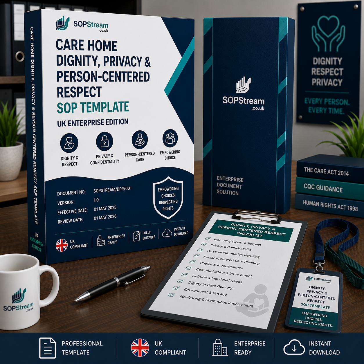 Care Home Dignity, Privacy & Person-Centered Respect SOP template — editable Microsoft Word document